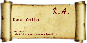 Kocs Anita névjegykártya